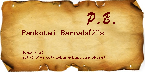 Pankotai Barnabás névjegykártya
